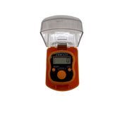 Digital hand held light with clear cover on a white background