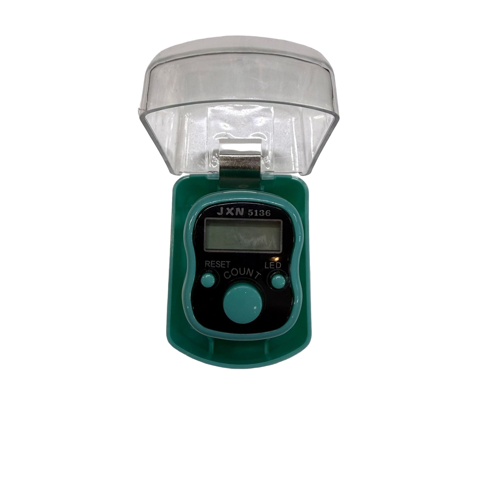 Digital device with a clear top cover on a white background