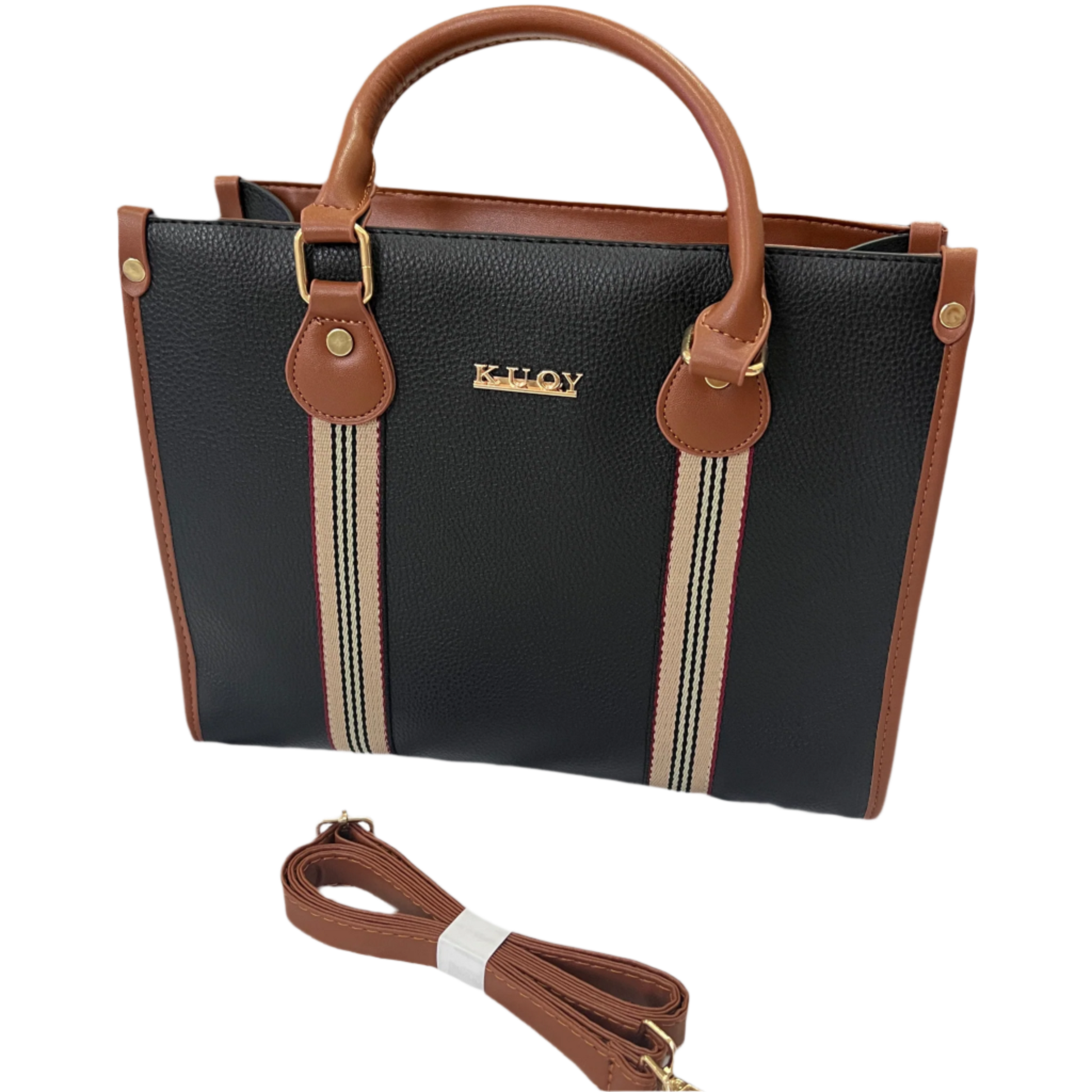 Balck leather crossbody bag with adjustable strap - Mero Jutta